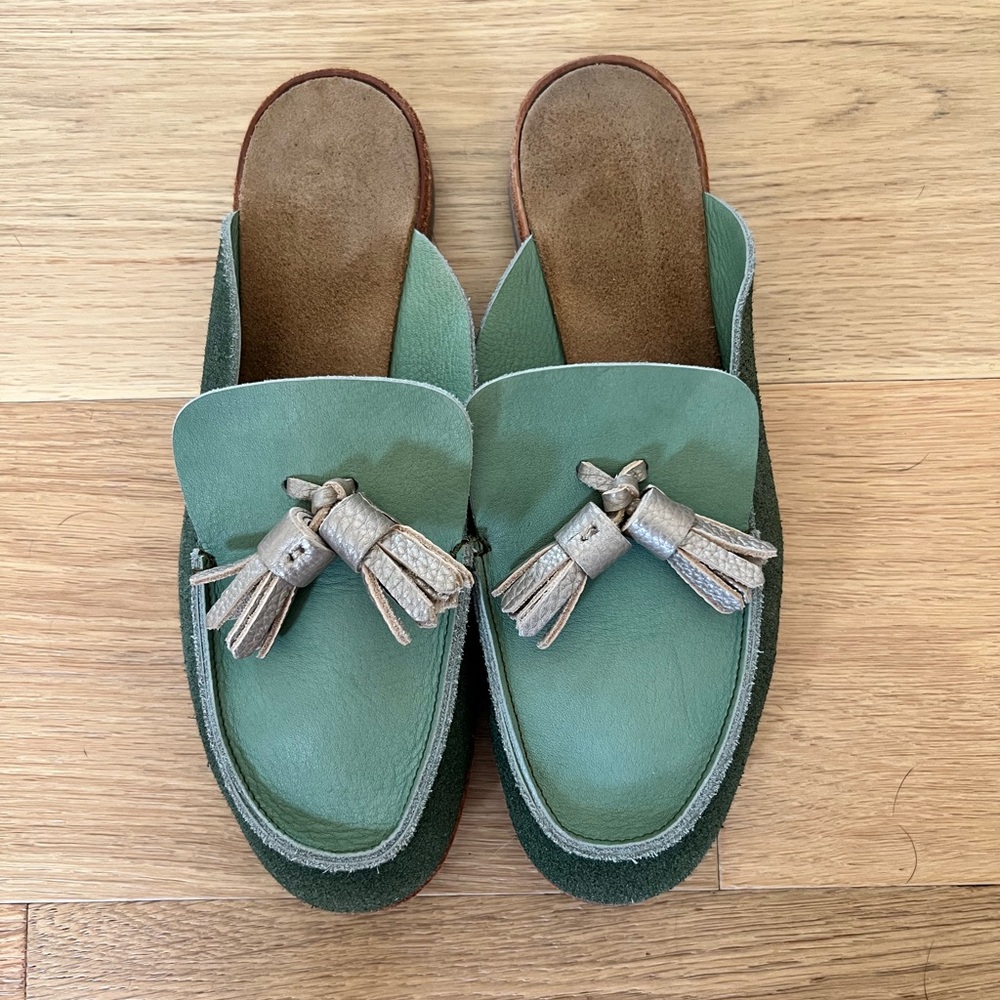U-Dot Green/Gold Loafer Mules / Japan Size 7 / US Size 9-9.5